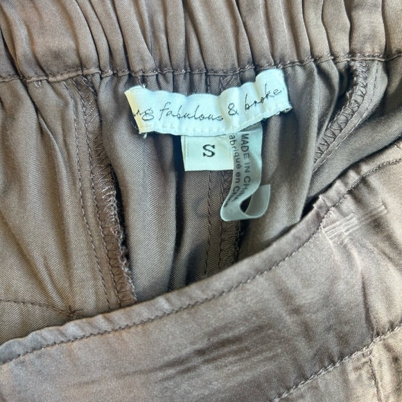 Young Fabulous & Broke NWT Jenson Satin Brown Joggers - Picture 7 of 10